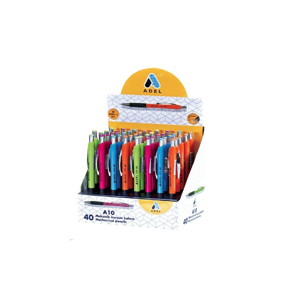 Display of 40 Adel 0.7mm A10 mechanical pencils
