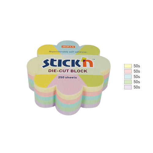 Bloc de 250 feuillets adhésifs FLEUR (NÉON/PASTEL)