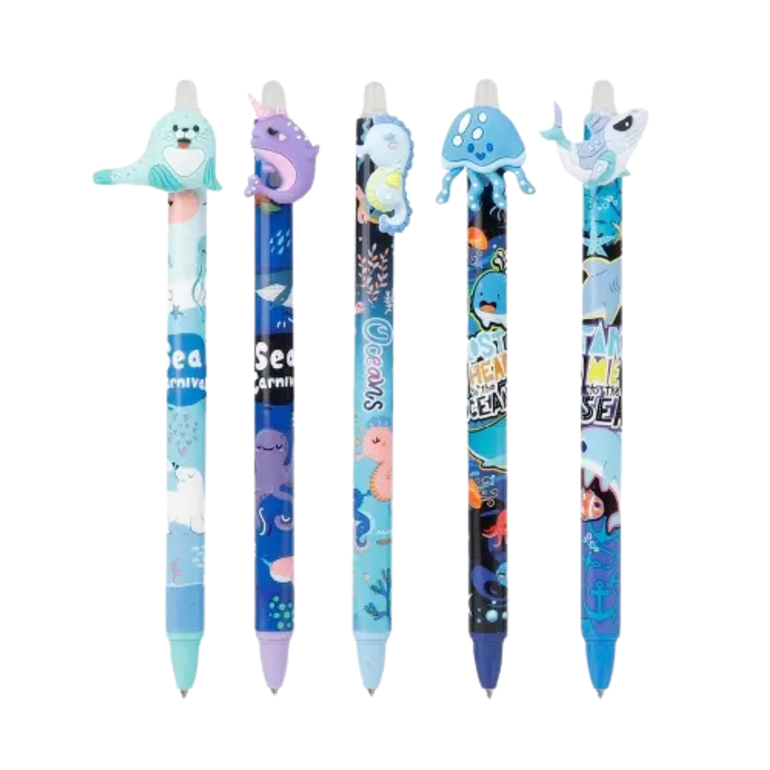 Présentoir de 48 stylos à billes effaçables 0.5mm - Océan