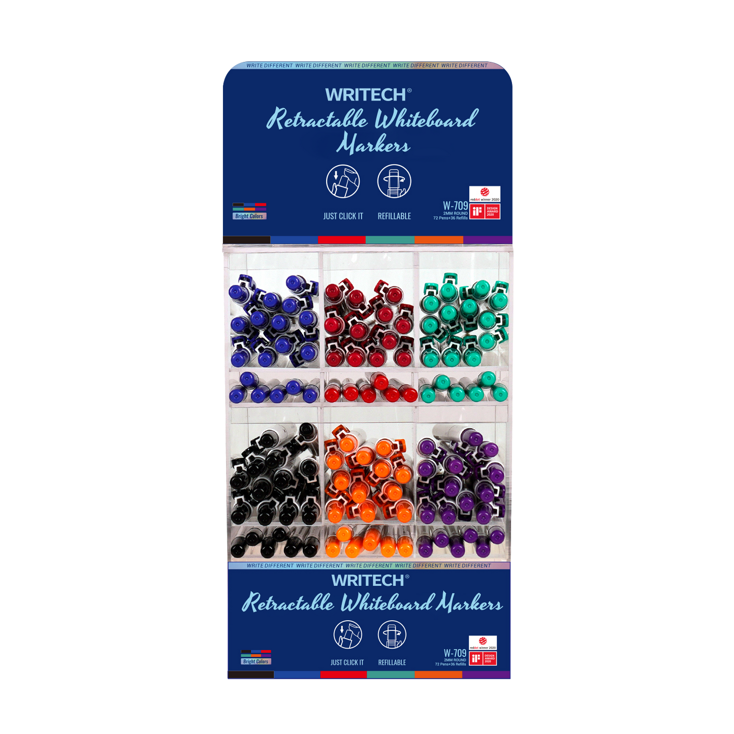 Marqueurs NON-PERMANENTS rétractables à pointe fine