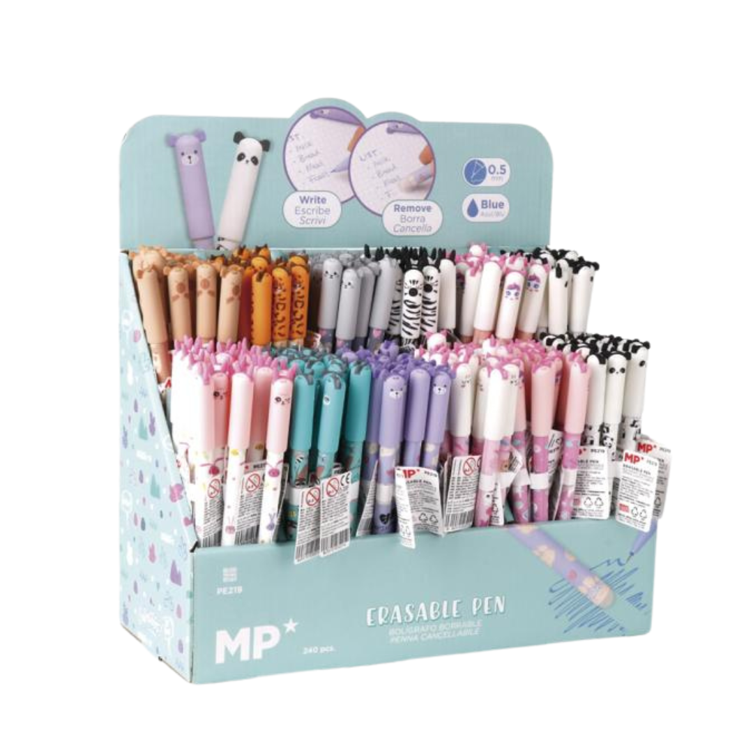 Présentoir de 240 stylos effaçable 0.5mm (motifs variés)
