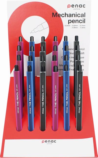 Display of 24 The Pencil 0.9mm mechanical pencils