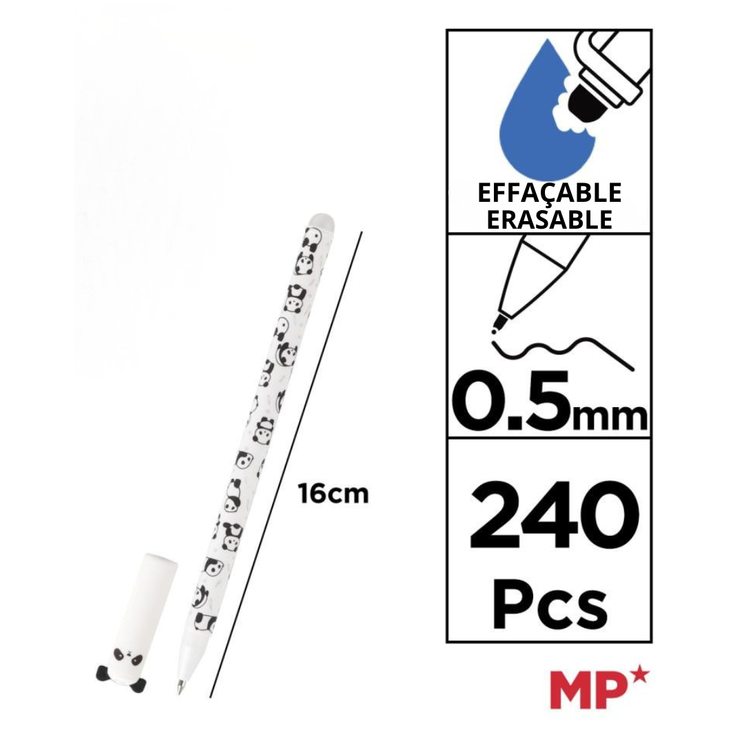 Présentoir de 240 stylos effaçable 0.5mm (motifs variés)