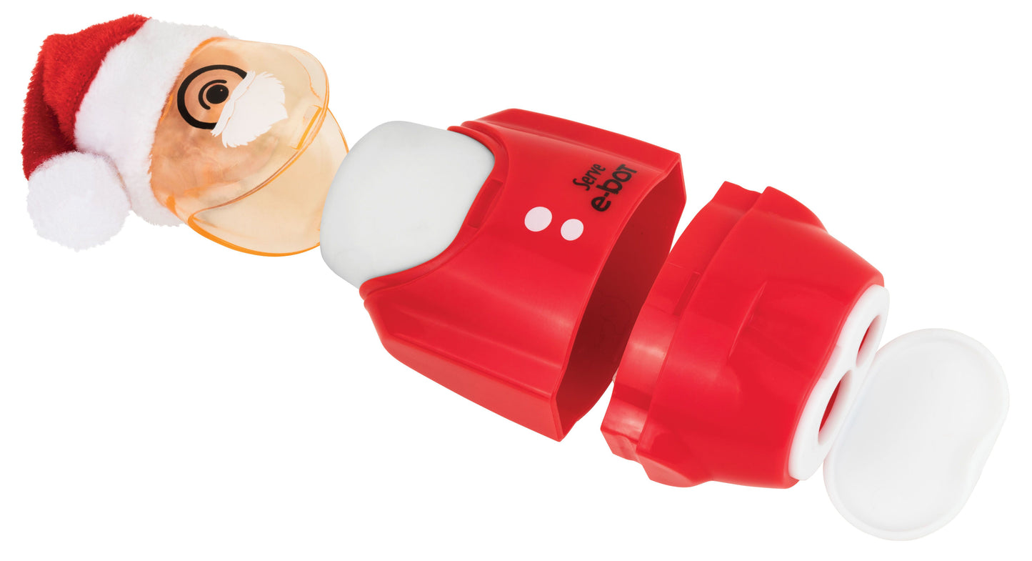 Display of 9 DOUBLE pencil sharpeners with eraser E-BOT CHRISTMAS