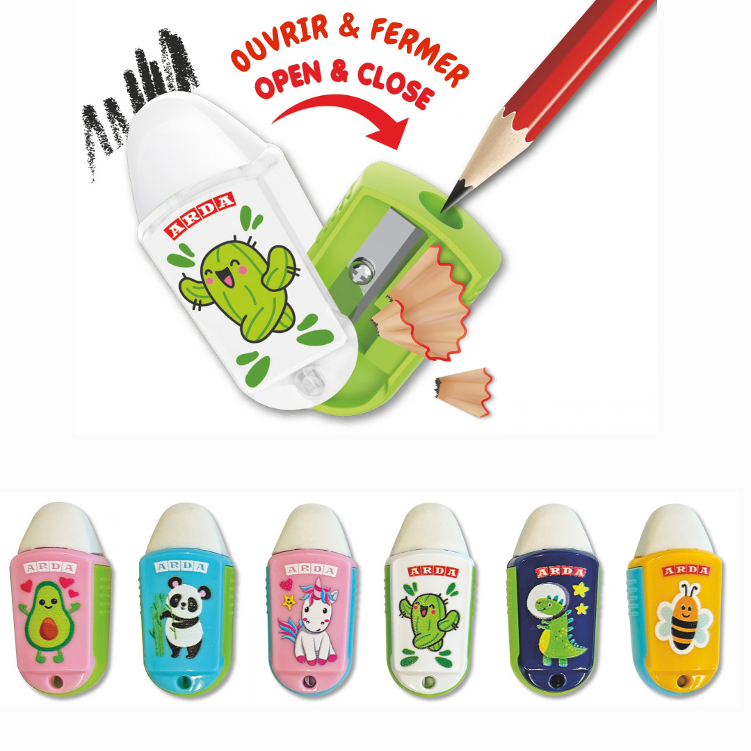 Pack of 30 Pencil Sharpeners with Eraser