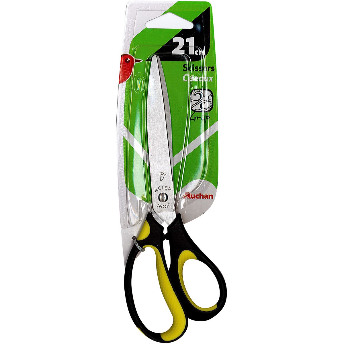 Ciseau 21cm à bout semi-pointu (couleurs assorties) AUCHAN