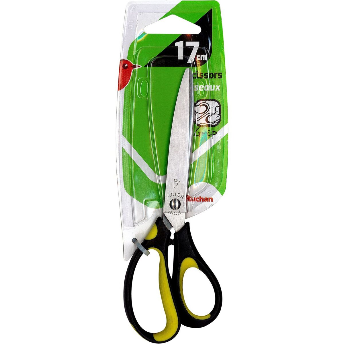 Ciseau 17cm à bout semi-pointu (couleurs assorties) AUCHAN