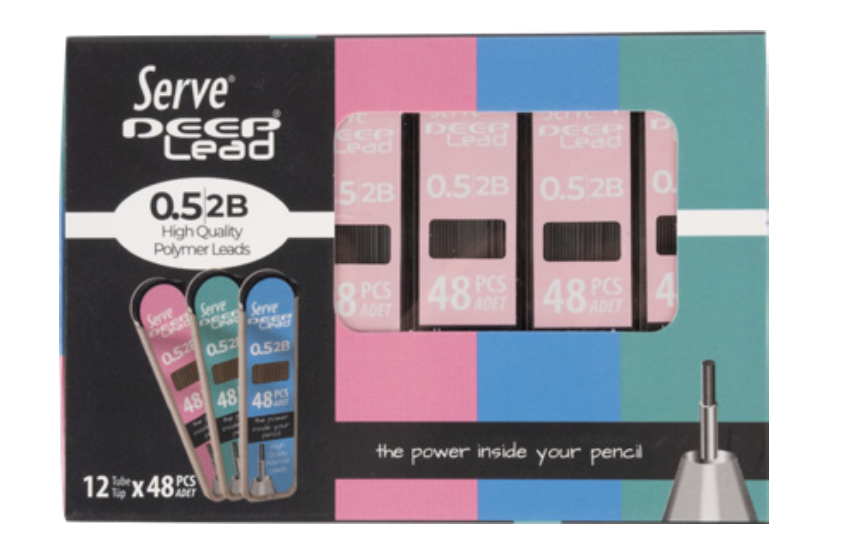 Emballage de 12 tubes de mines 0.5mm 2B