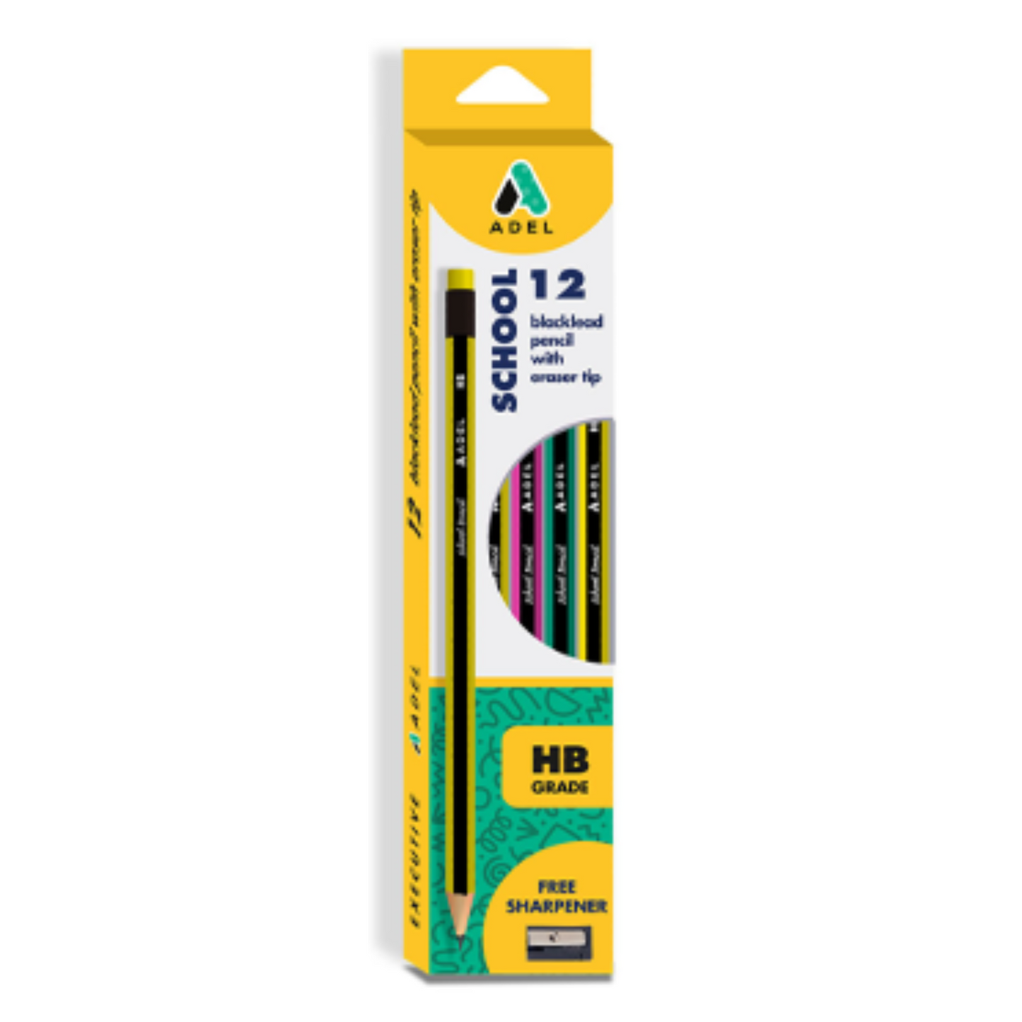 Boite de 12 crayons HB + taille crayon School