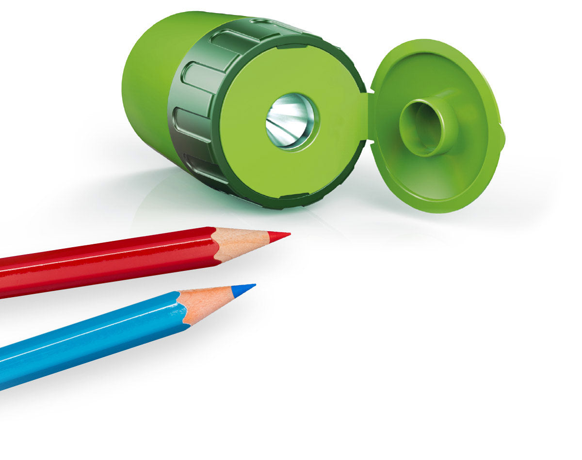 Display of 10 SIMPLE metal JUMBO pencil sharpeners