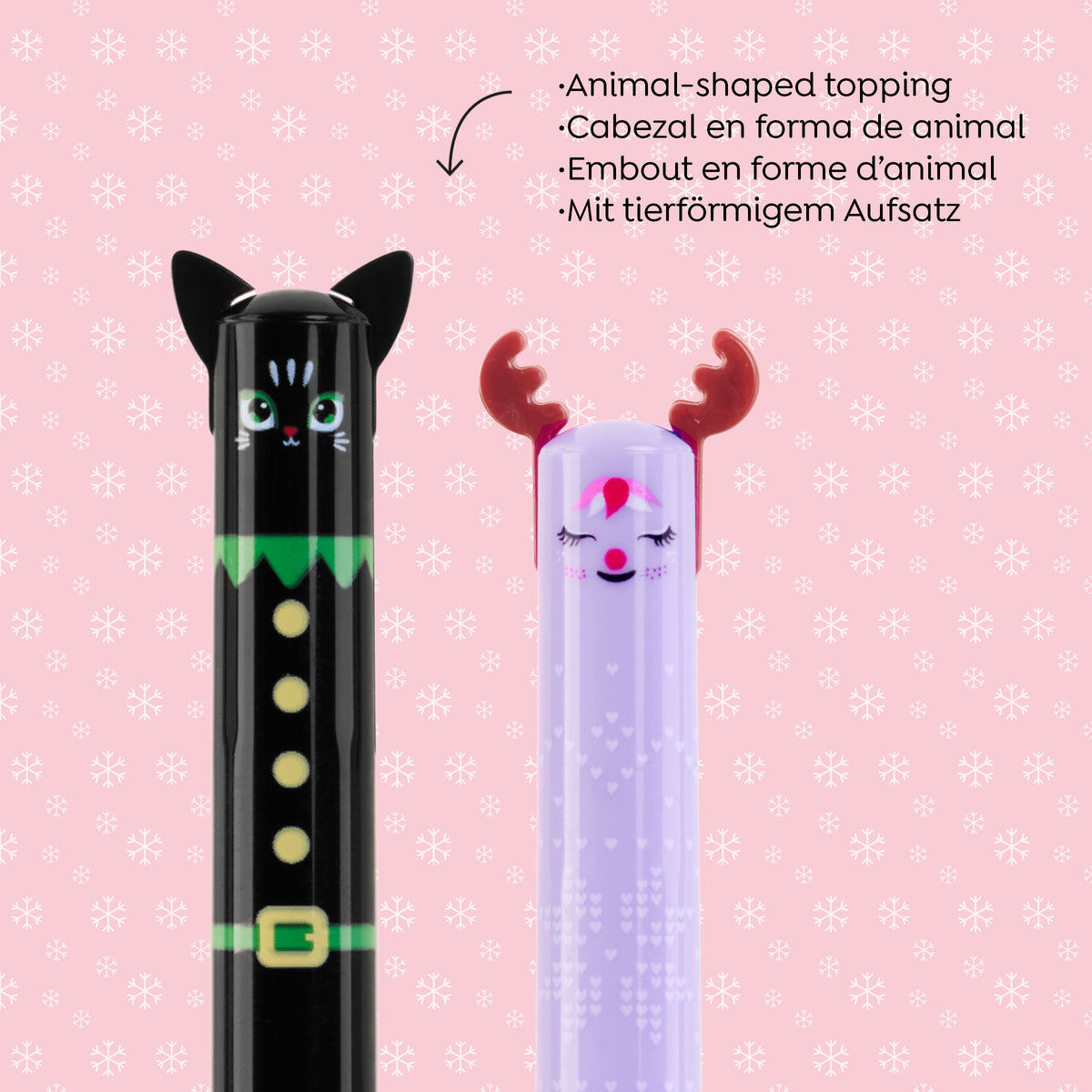 Présentoir de 6 cahiers en peluche avec stylo bille - Noël