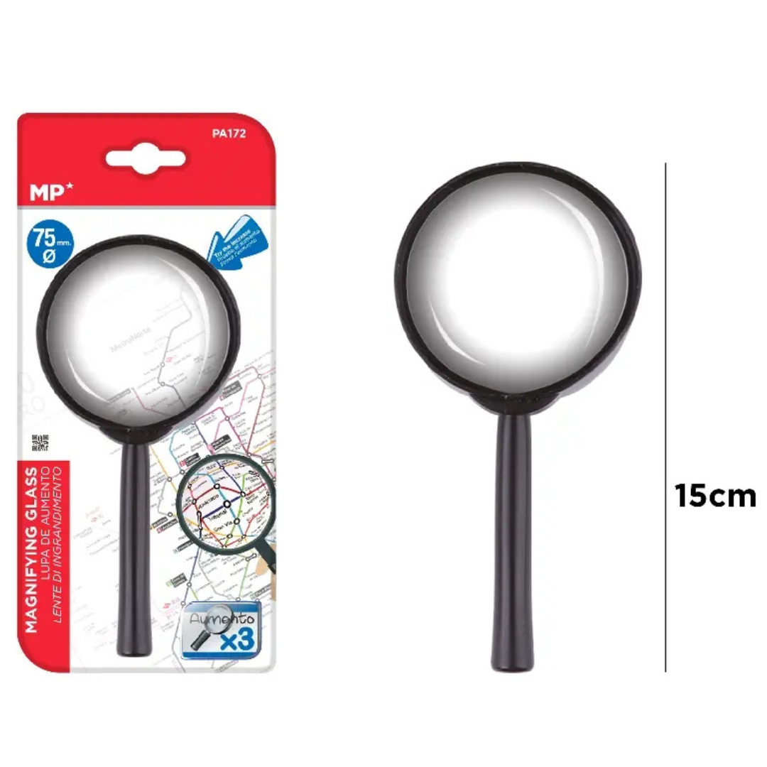 Loupe ronde en plastique 75mm (zoom 3X)