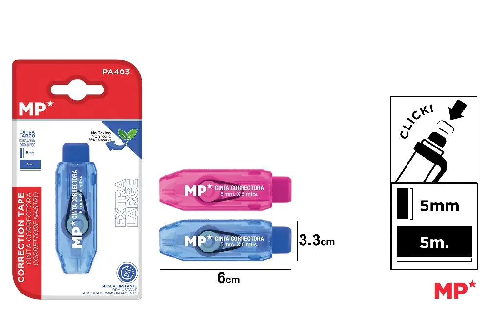 Mini ruban correcteur rétractable 5mmx5m