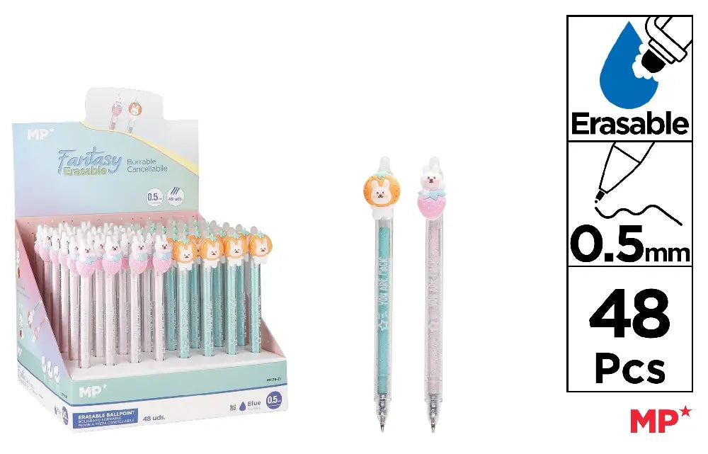 Display of 48 erasable ballpoint pens 0.5mm FANTASY