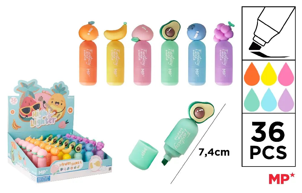 Présentoir de 36 minis surligneurs - Fruit