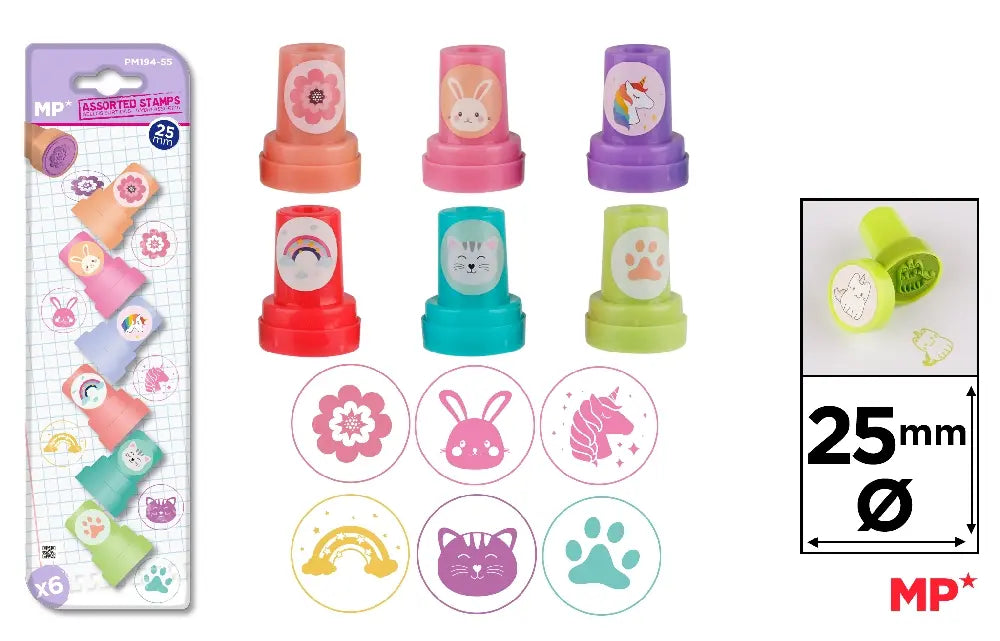 Ensemble de 6 estampes pré-encrées - ANIMAUX MIGNONS