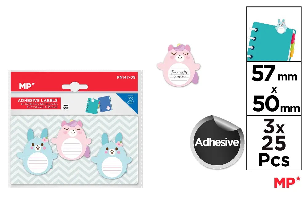 Feuillets adhésifs LAPIN/LICORNE