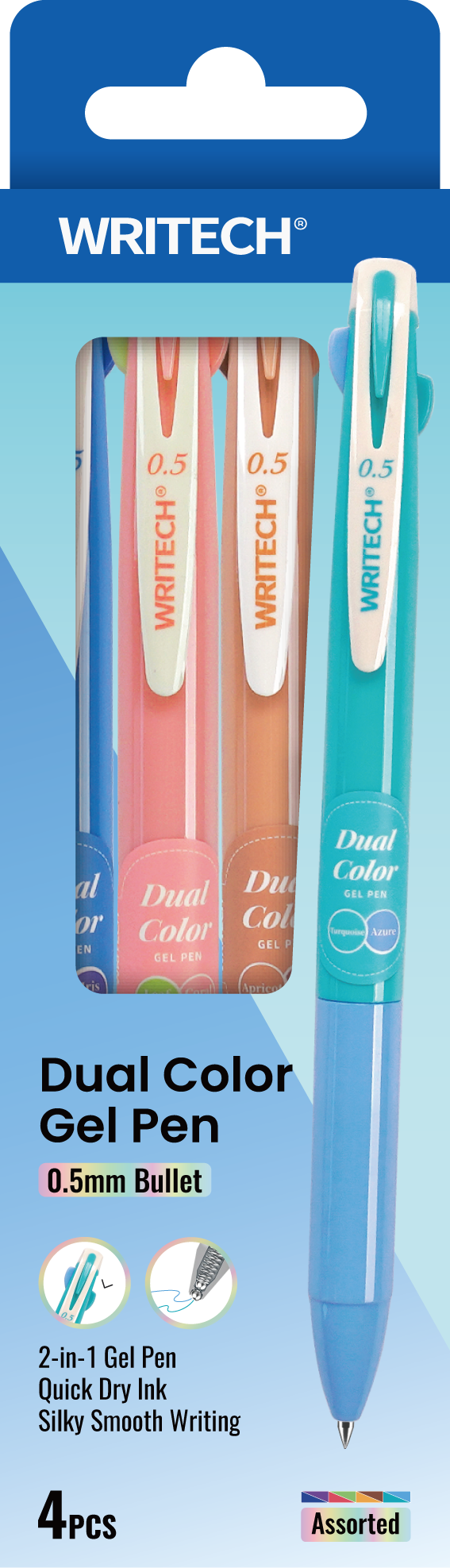 Stylo gel duo rétractable 0.5mm