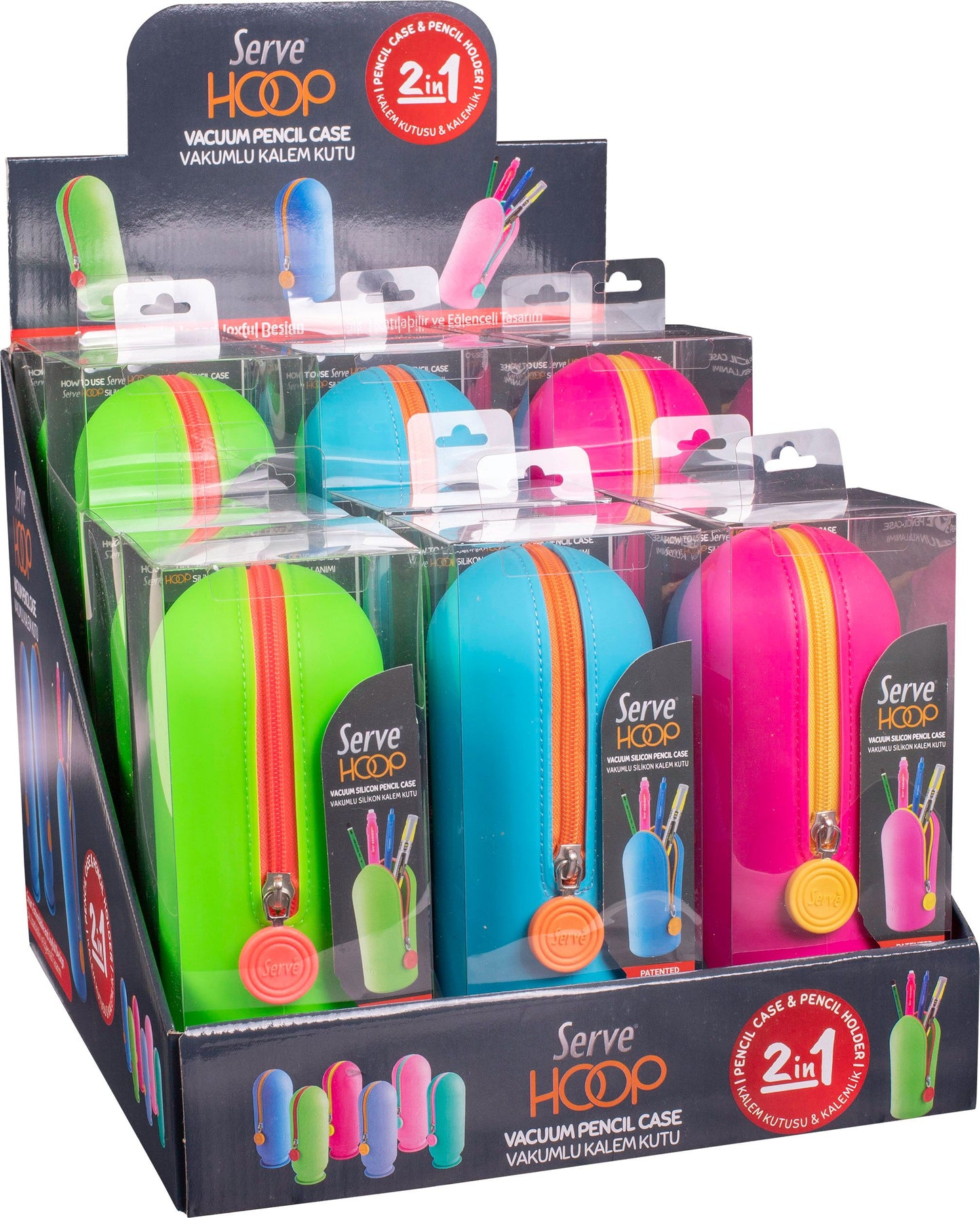 Étui à crayons 1 compartiment HOOP PASTEL/NÉON (vendu à l'unité)