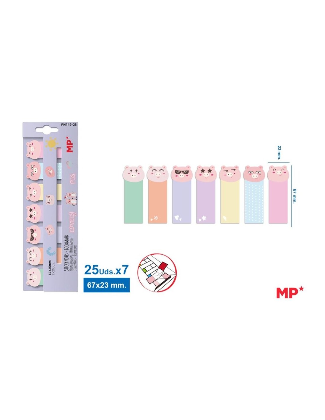 Feuillets adhésifs marque-page COCHONNETS