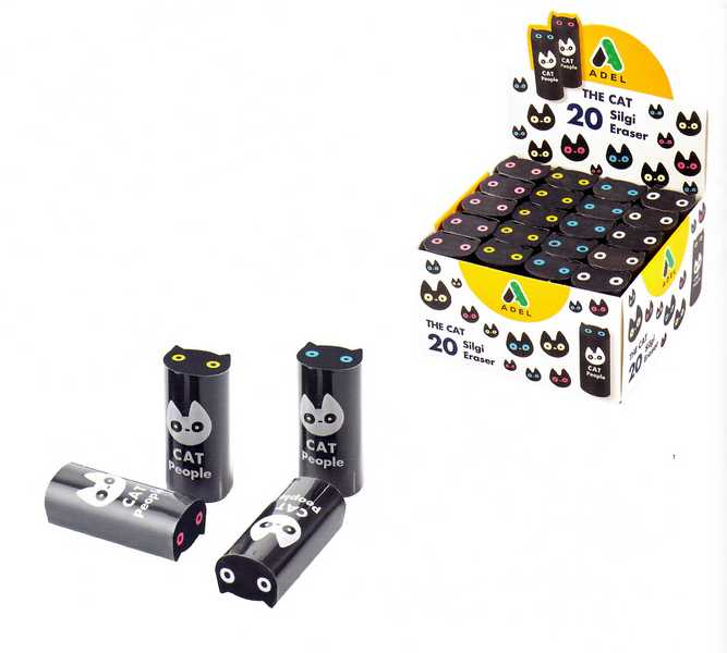 Présentoir de 20 effaces - Chat