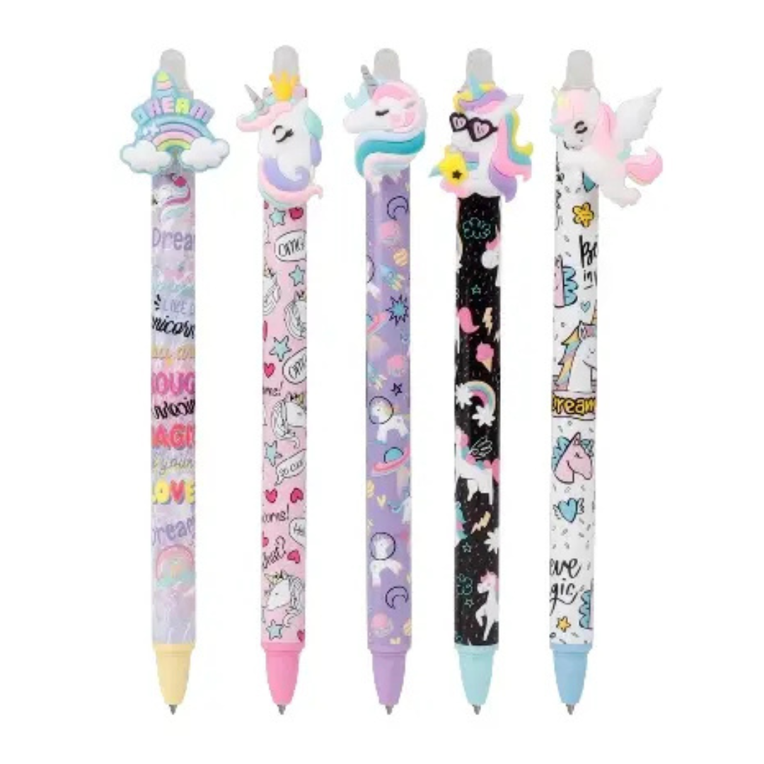 Présentoir de 48 stylos à billes effaçables 0.5mm - Licornes