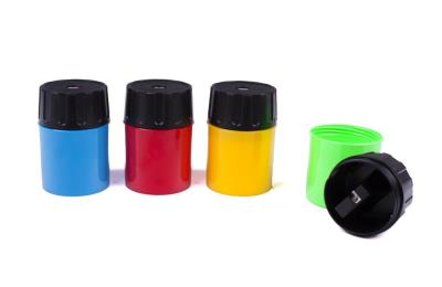 Display of 10 SIMPLE metal pencil sharpeners in various colors