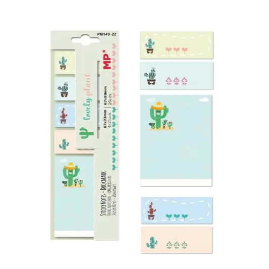 Feuillets adhésifs marque-page - Cactus