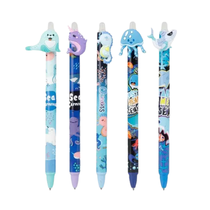 Présentoir de 48 stylos à billes effaçables 0.5mm - Océan