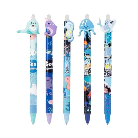 Présentoir de 48 stylos à billes effaçables 0.5mm - Océan