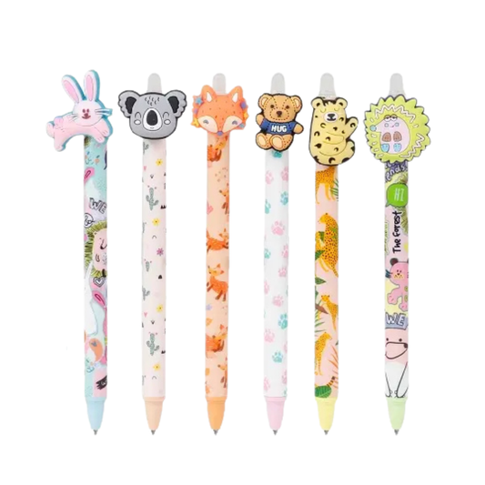 Présentoir de 48 stylos à billes effaçables 0.5mm - Animaux 2