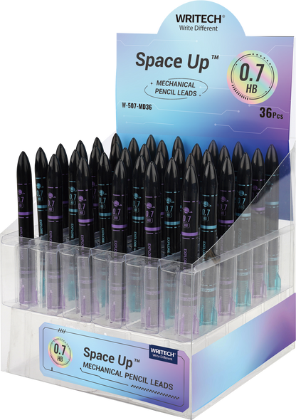 Display of 36 tubes of 0.7mm HB leads