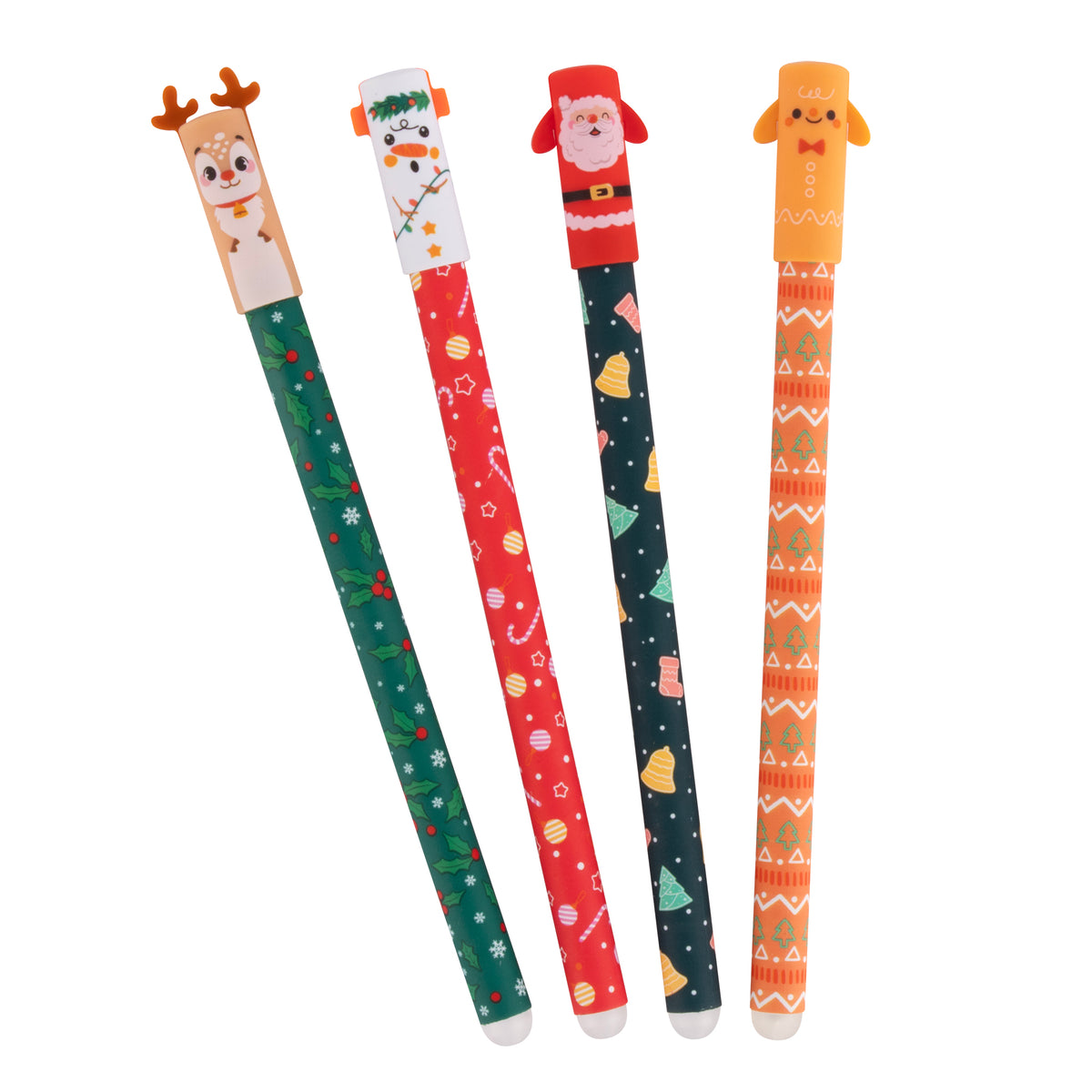 Présentoir de 24 stylos effaçables encre bleue - Noël
