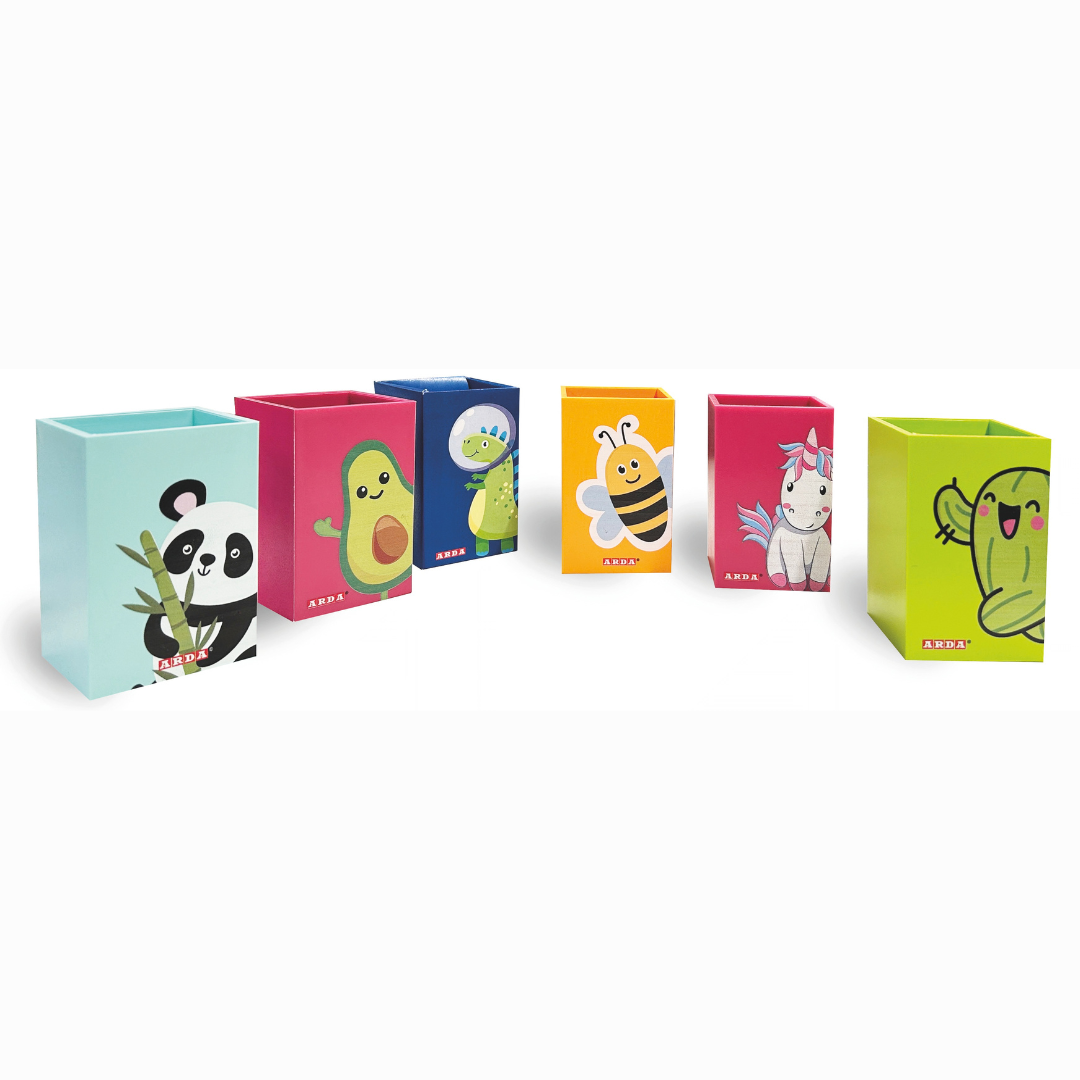Pack of 6 Pencil Holders (assorted designs)