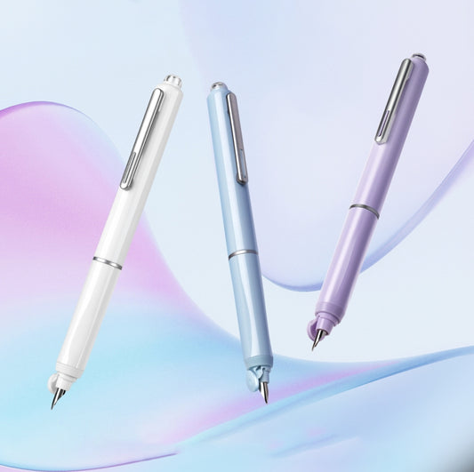 Retractable Fountain Pen + 5 Ink Cartridges (Black Ink)