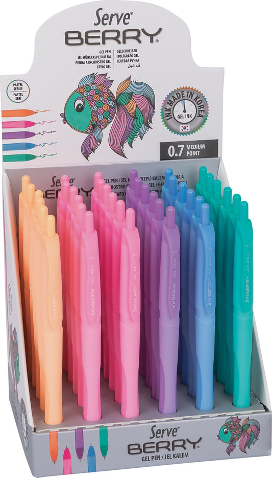 Berry Gel Pen Retractable 0.7mm PASTEL