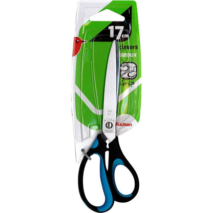 Ciseau 17cm à bout semi-pointu (couleurs assorties) AUCHAN