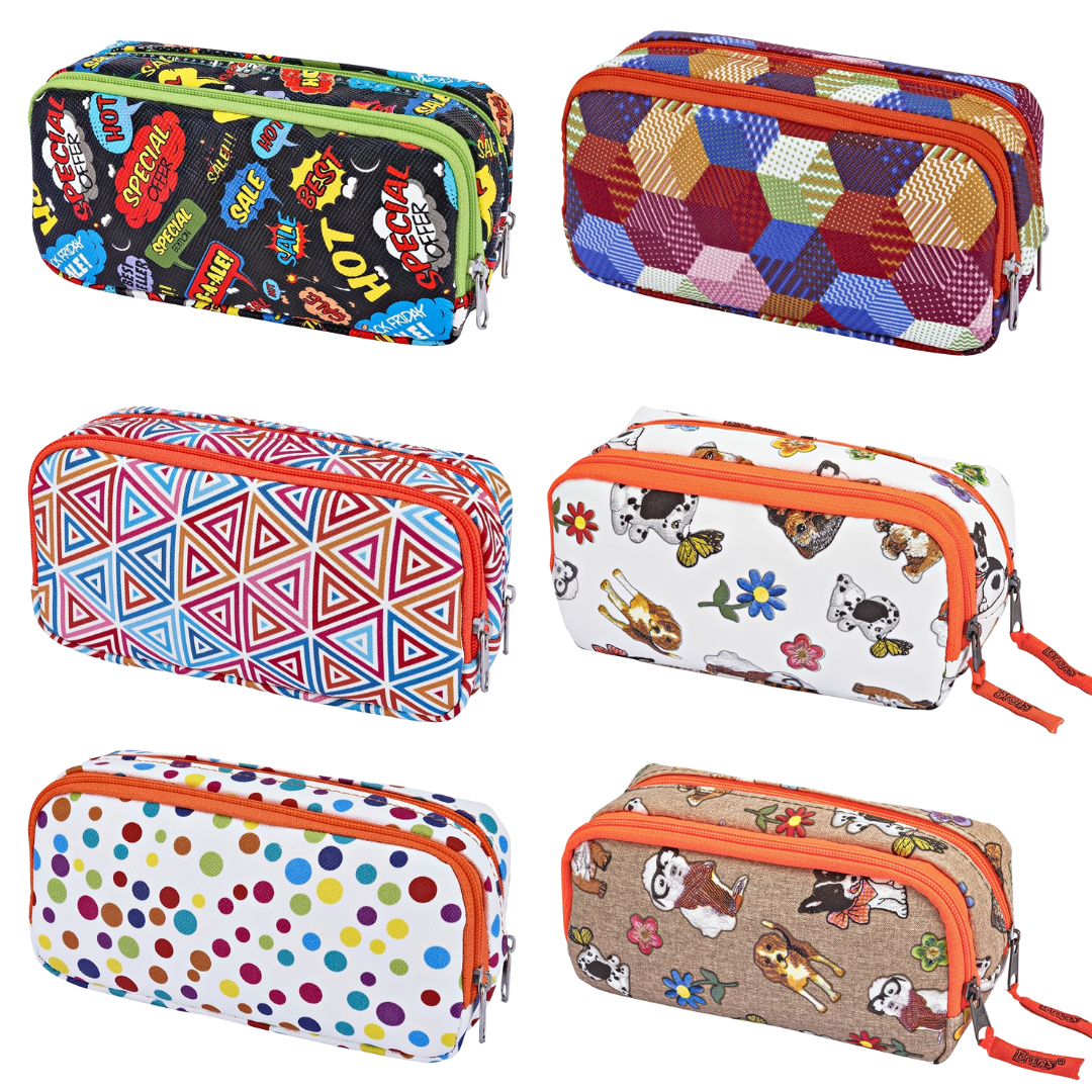 Pencil case with 2 compartments (sold individually)