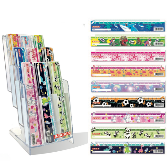 Display of 45 16cm FANTASY rulers (assorted models)