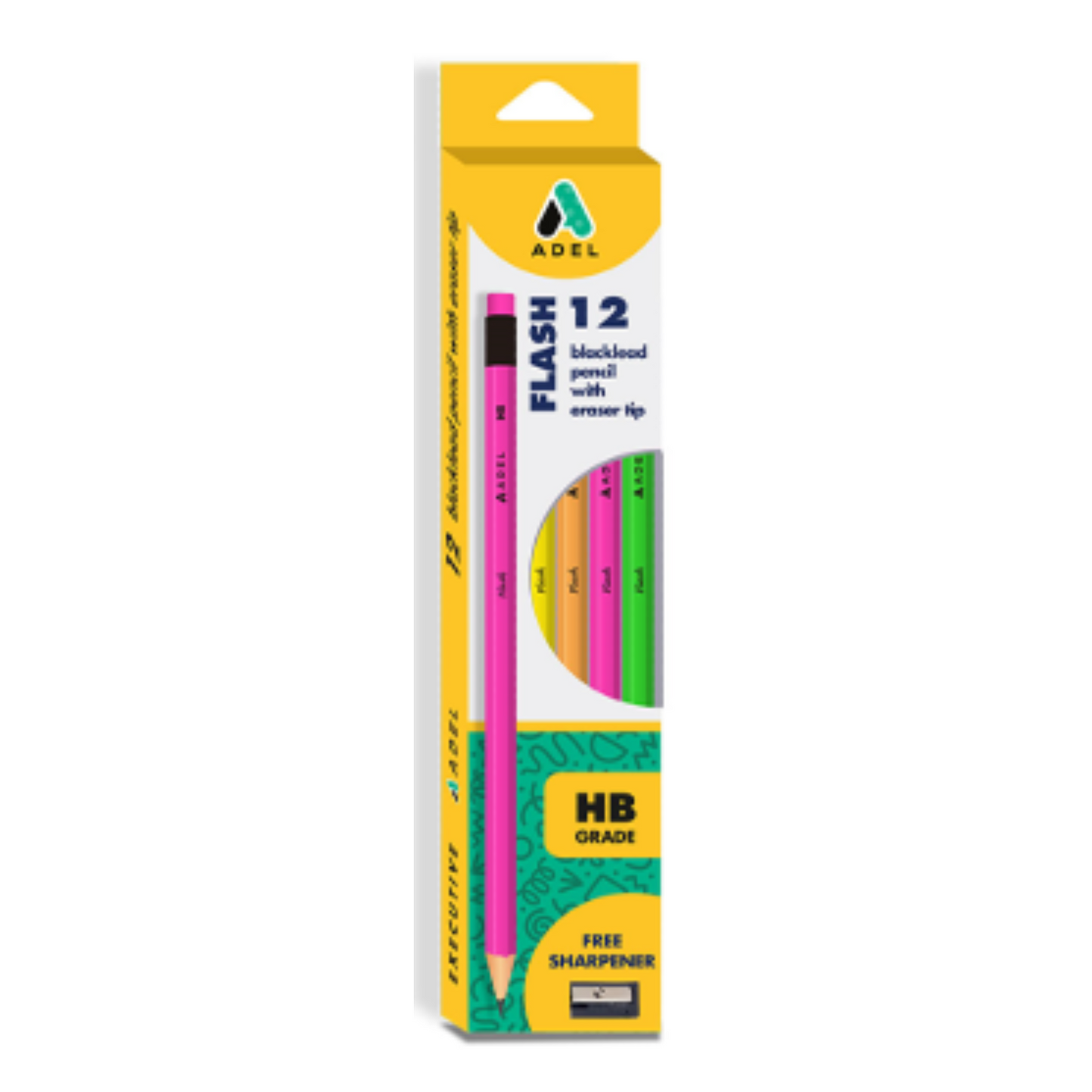 Box of 12 HB pencils + Flash pencil sharpener