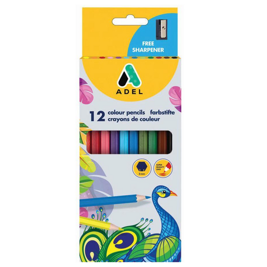 Wooden colored pencils + pencil sharpener (box of 12)