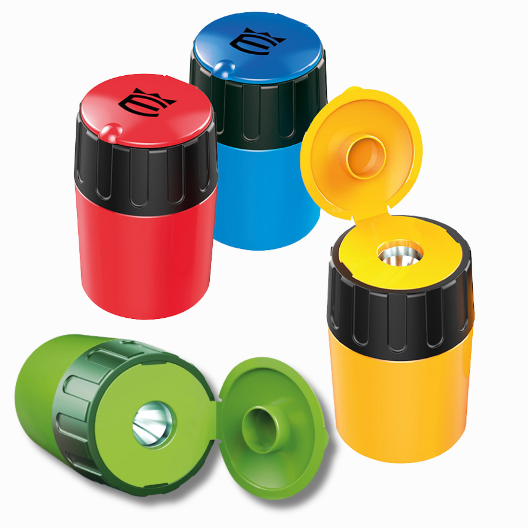 Display of 10 SIMPLE metal JUMBO pencil sharpeners