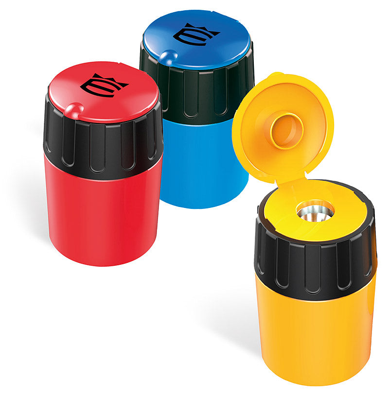 Display of 10 SIMPLE metal JUMBO pencil sharpeners