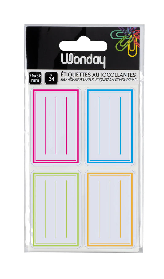 Pack of 24 adhesive labels 36x56mm