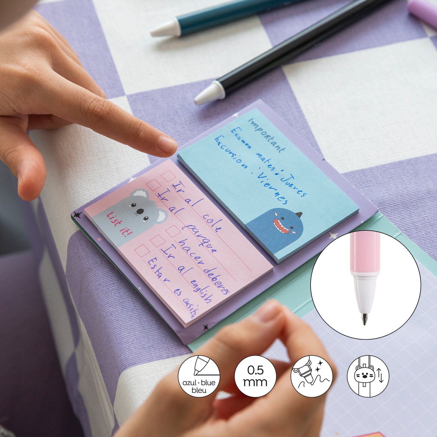 Présentoir de 36 stylos effaçables 0.5mm - Oops (encre bleue)
