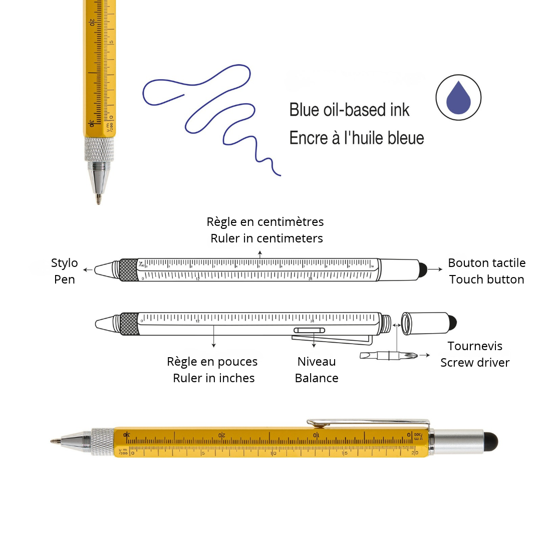 Stylo multifonctions moutarde – Tools & The Gang