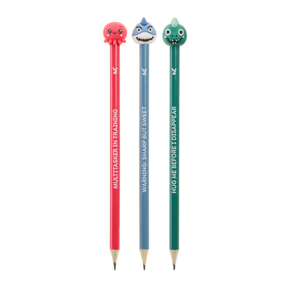 Ensemble de 3 crayons à mine - Ocean Friends