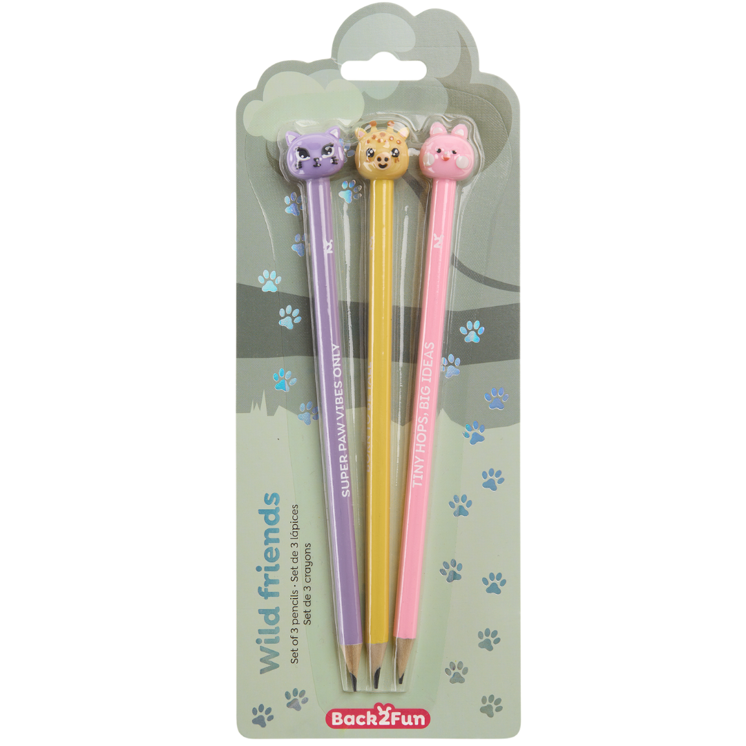 Set of 3 Pencils – Wild Friends