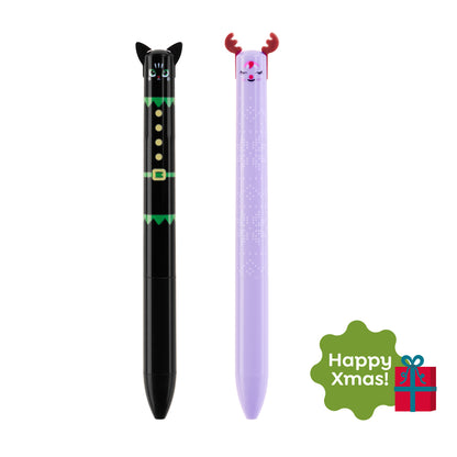 Ensemble de 2 stylos bicolores - Noël