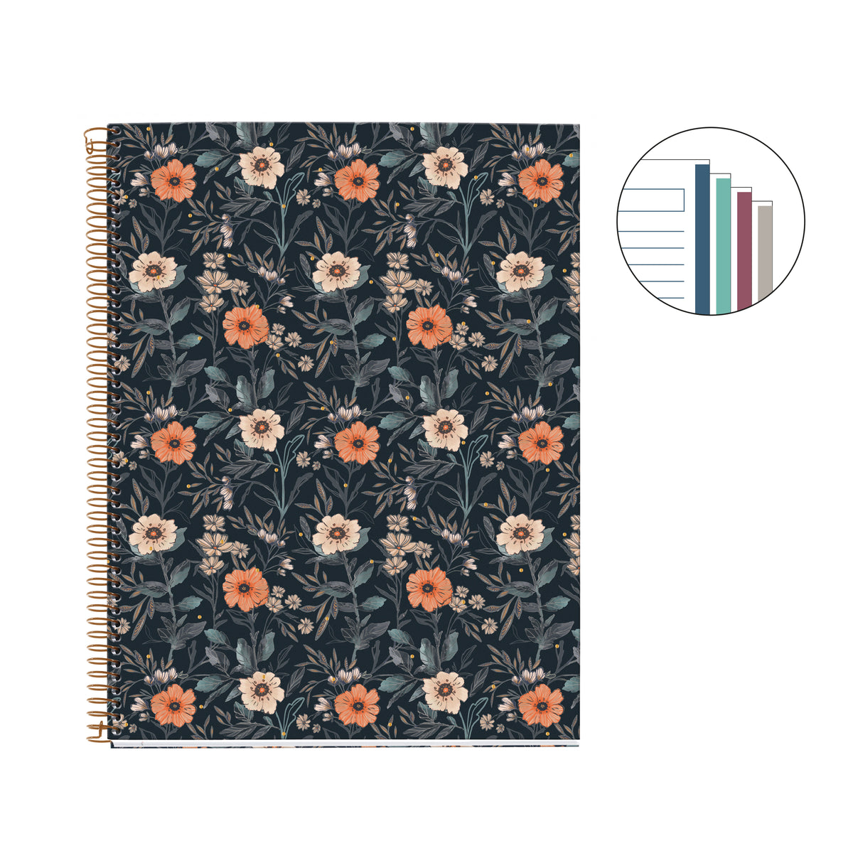 Cahier ligné à spirale A4 – Bloom British Bloom